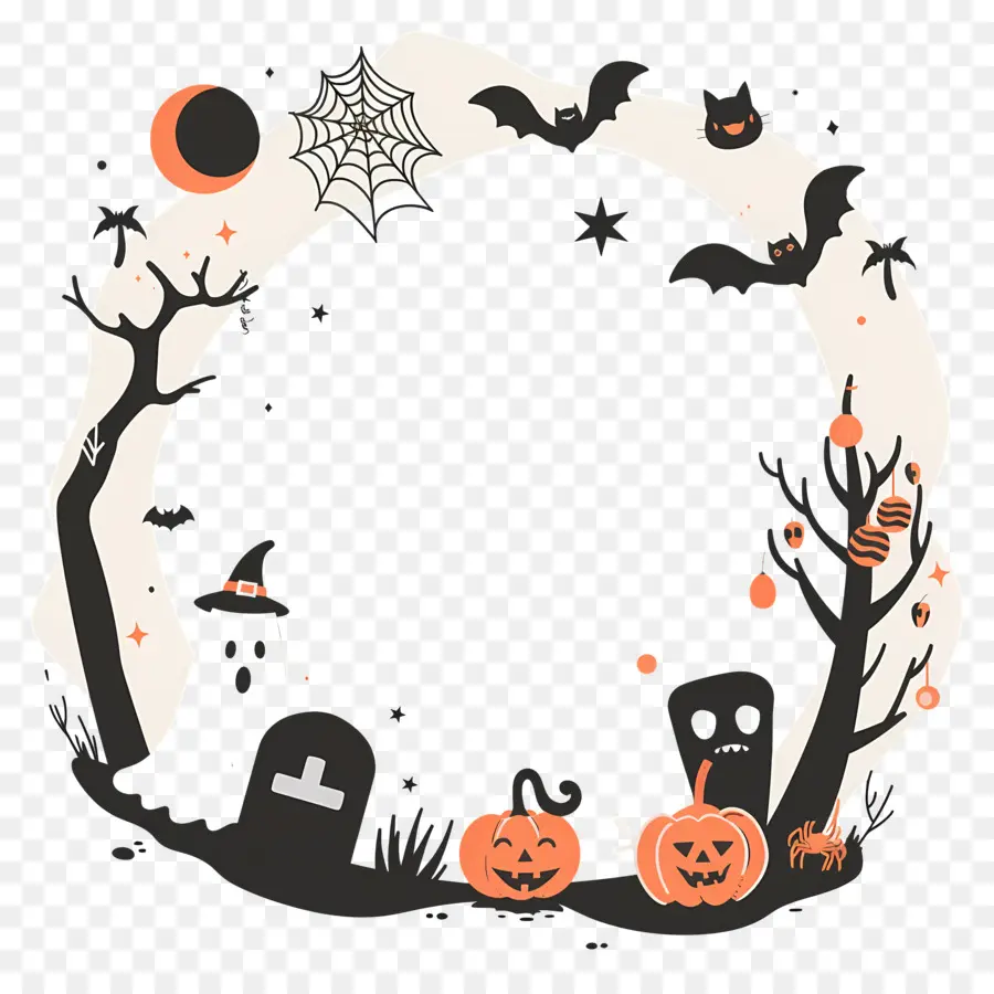 Moldura De Halloween，Abóbora PNG