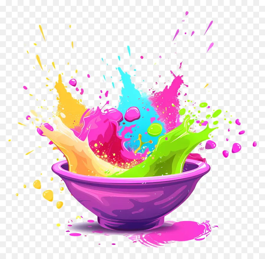 Fundo Holi，Respingos De Tinta Colorida PNG