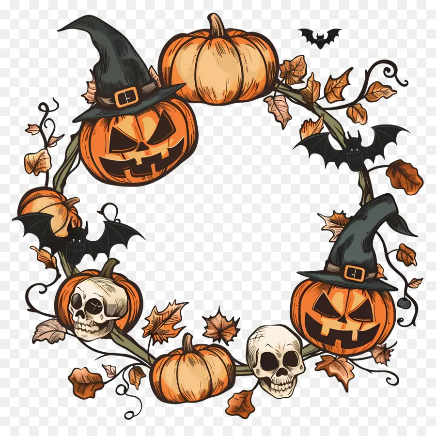 Moldura De Halloween，Abóbora PNG