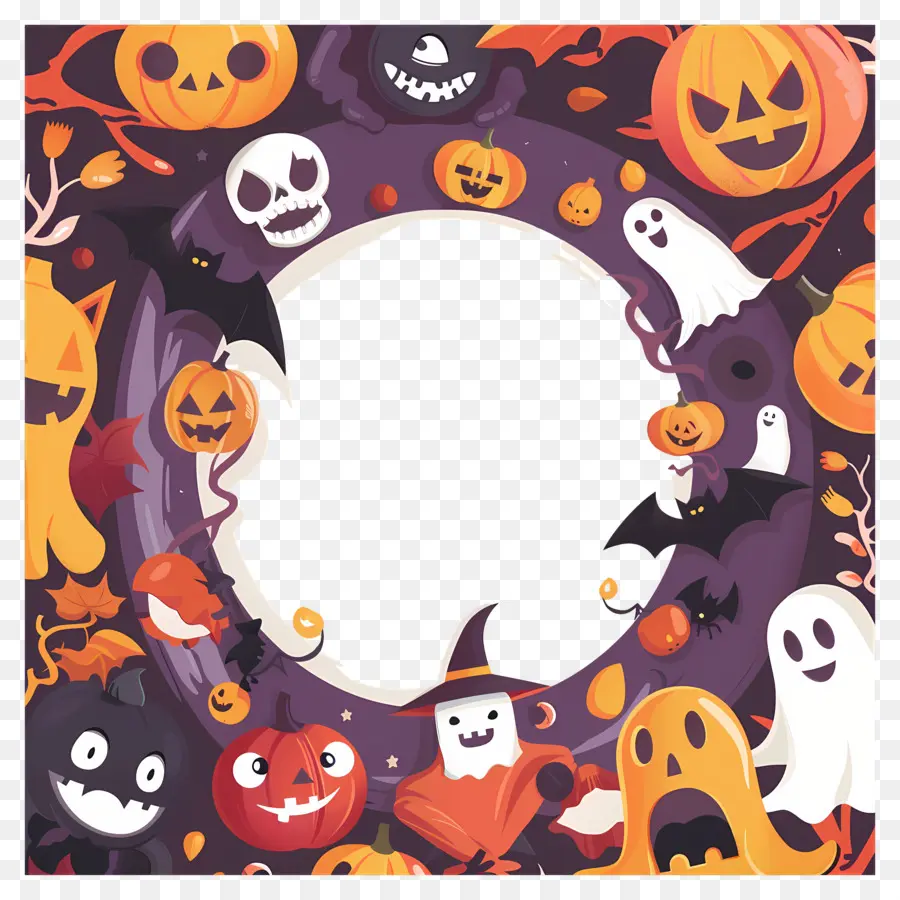 Moldura De Halloween，Abóbora PNG