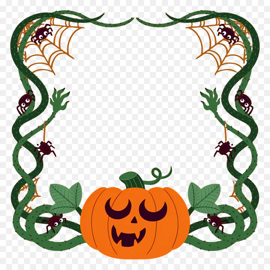 Moldura De Halloween，Moldura De Abóbora De Halloween PNG