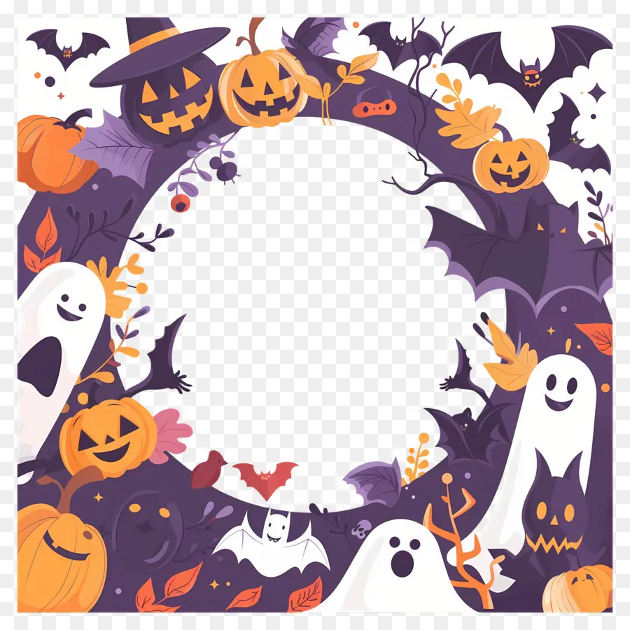 Moldura De Halloween，Abóbora PNG