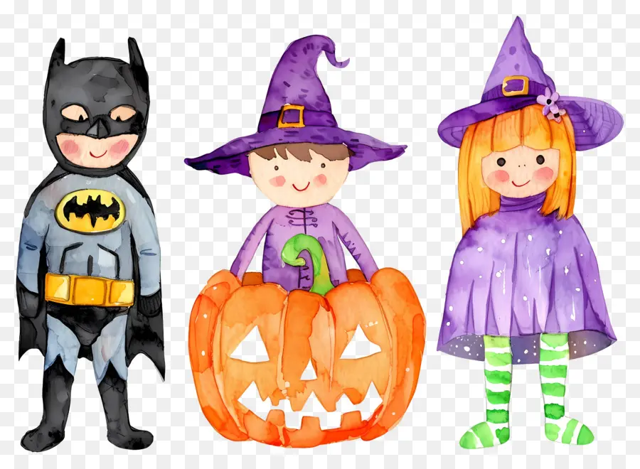 Dia Das Bruxas Crianças，Crianças Em Fantasias De Halloween PNG