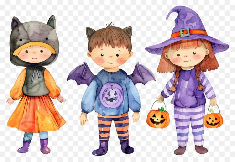 Dia Das Bruxas Crianças，Crianças Em Fantasias De Halloween PNG