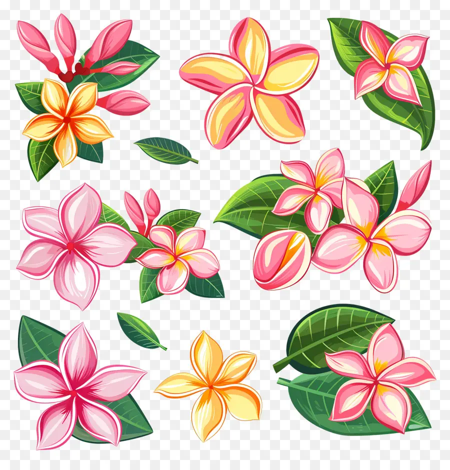 Flor De Frangipani，Flores Coloridas PNG