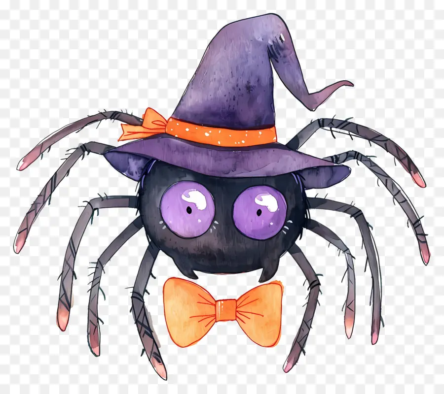 Aranha De Halloween，Aranha Com Chapéu De Bruxa PNG