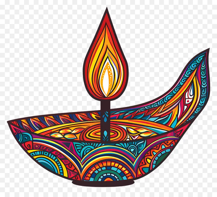 Flor De Diwali，Diya Intrincado PNG