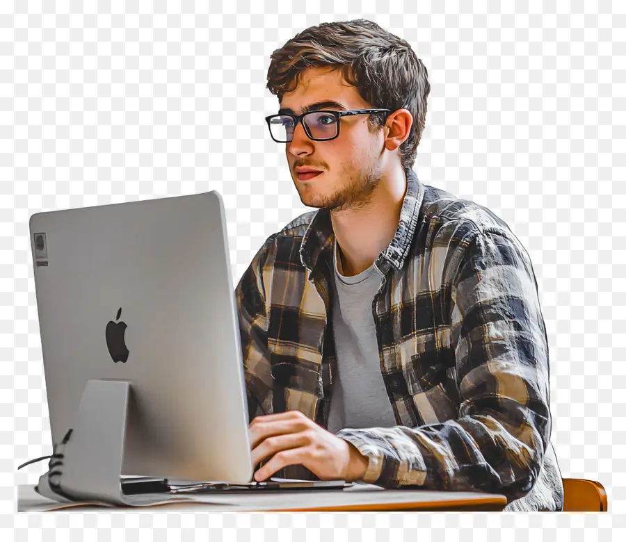 Estudante De Informática，Pessoa Com Computador PNG