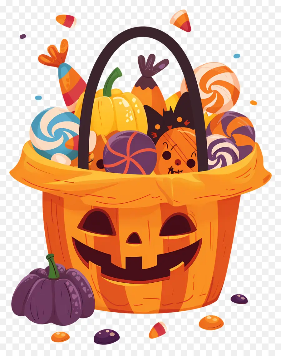 Cesta De Halloween，Cesta De Abóbora PNG