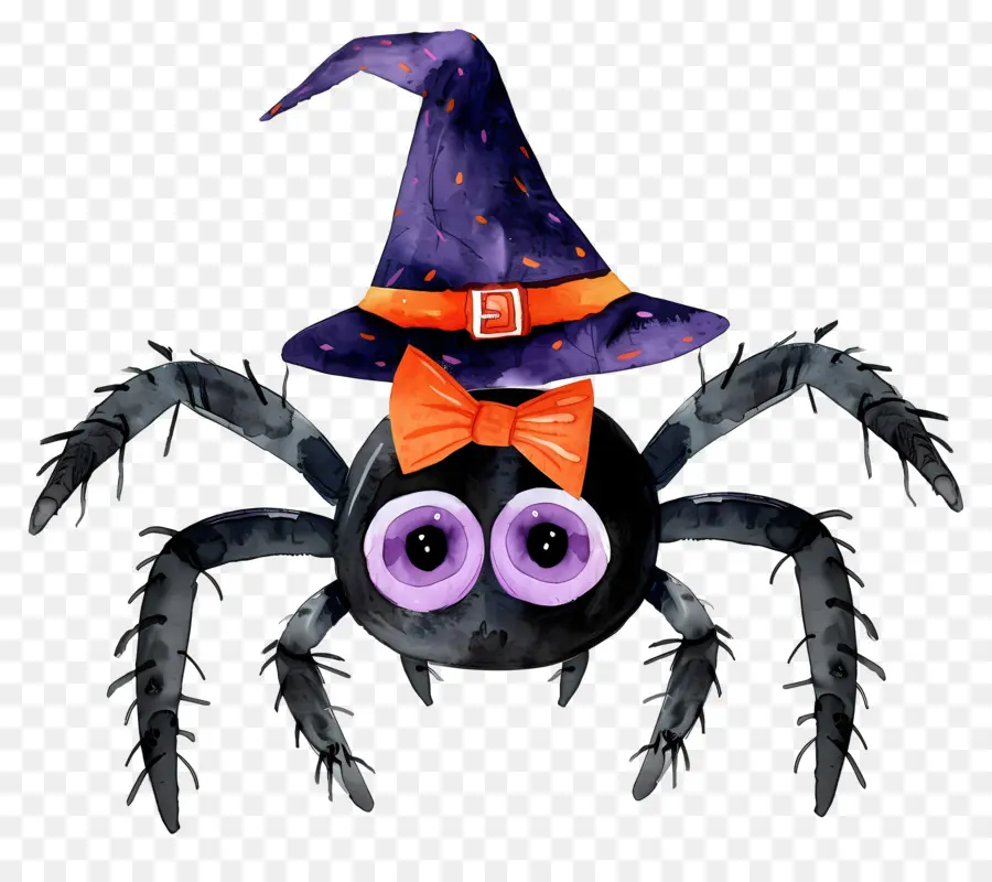 Aranha De Halloween，Aranha Com Chapéu De Bruxa PNG