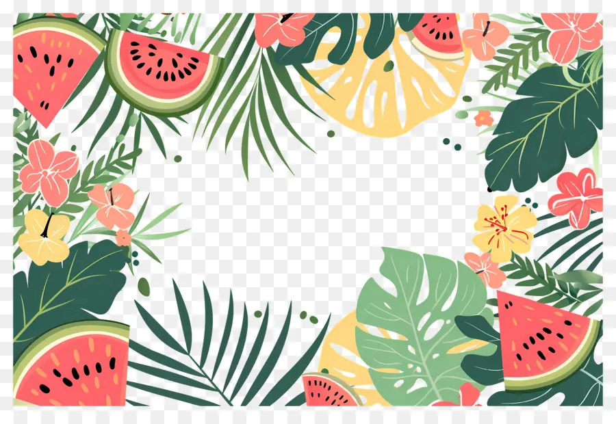 Fundo De Verão，Quadro Tropical PNG