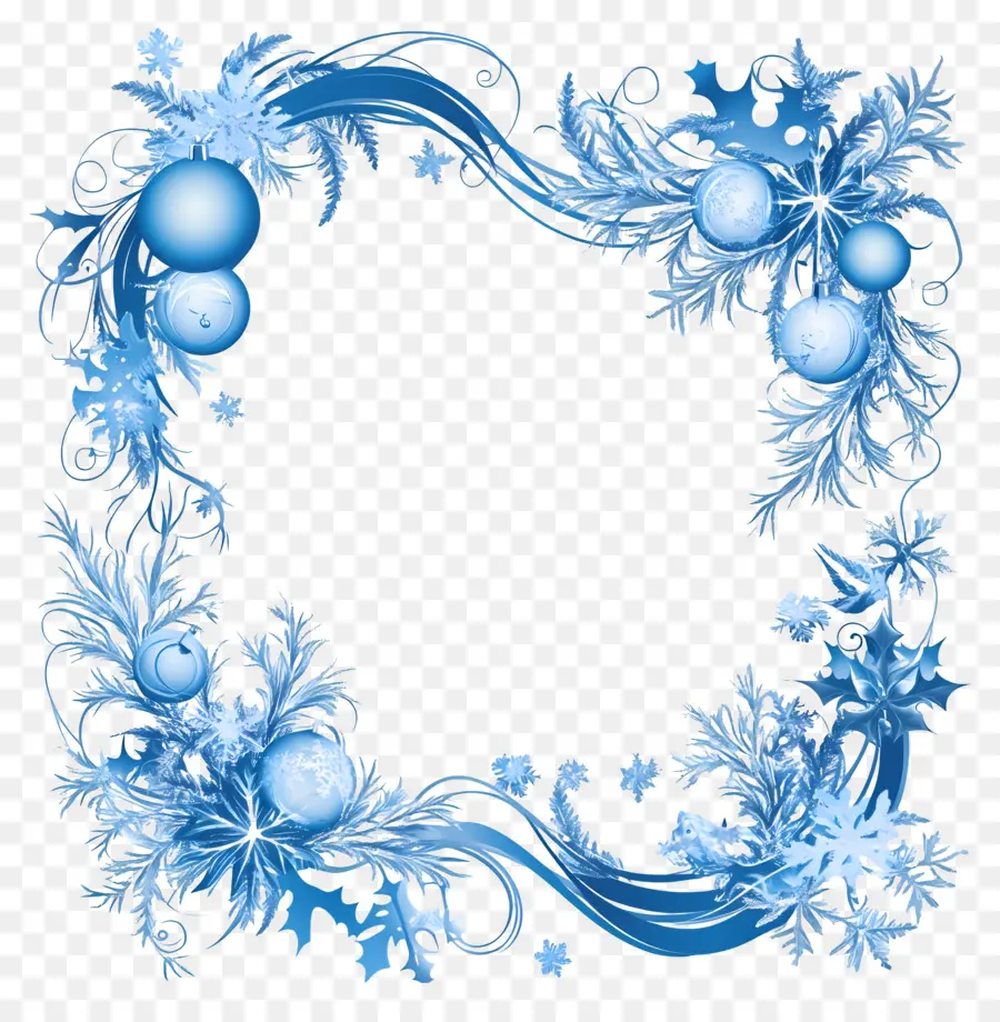 Moldura De Natal Azul，Moldura Quadrada Azul PNG