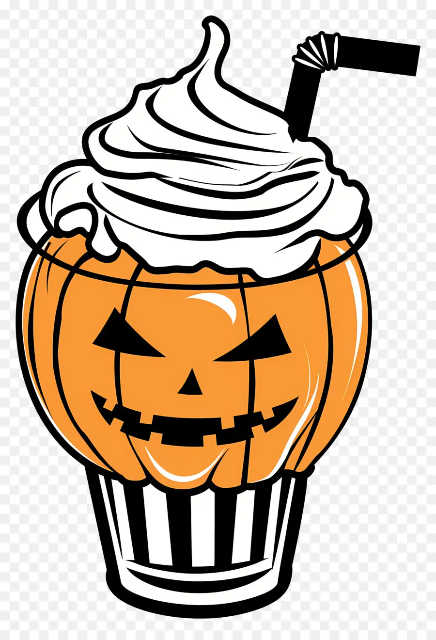 Milk Shake De Halloween，Bebida Com Tema De Abóbora PNG