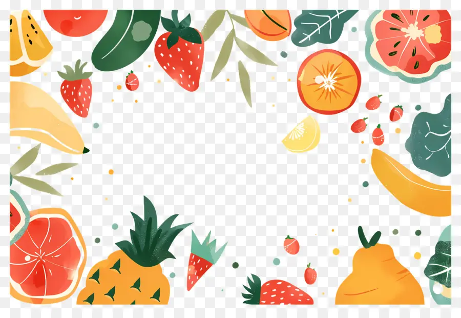 Fundo Alimentar，Fronteira De Frutas PNG