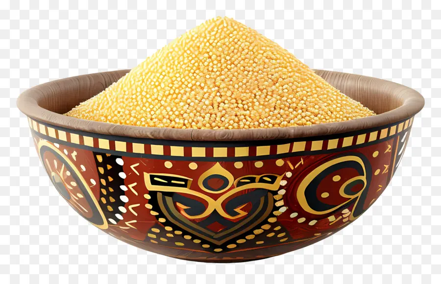 Comida Africana，Painço Em Tigela Decorativa PNG