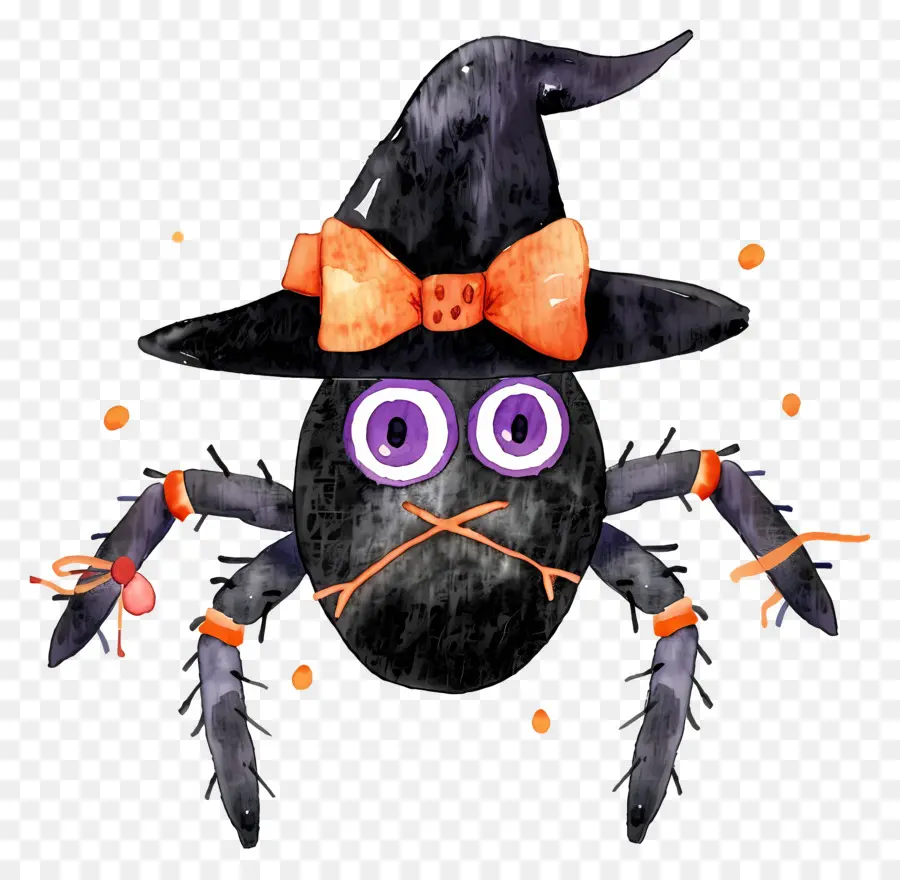 Aranha De Halloween，Aranha Com Chapéu De Bruxa PNG