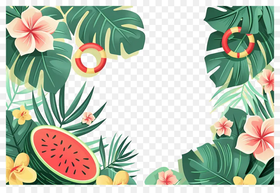 Fundo De Verão，Quadro Tropical PNG