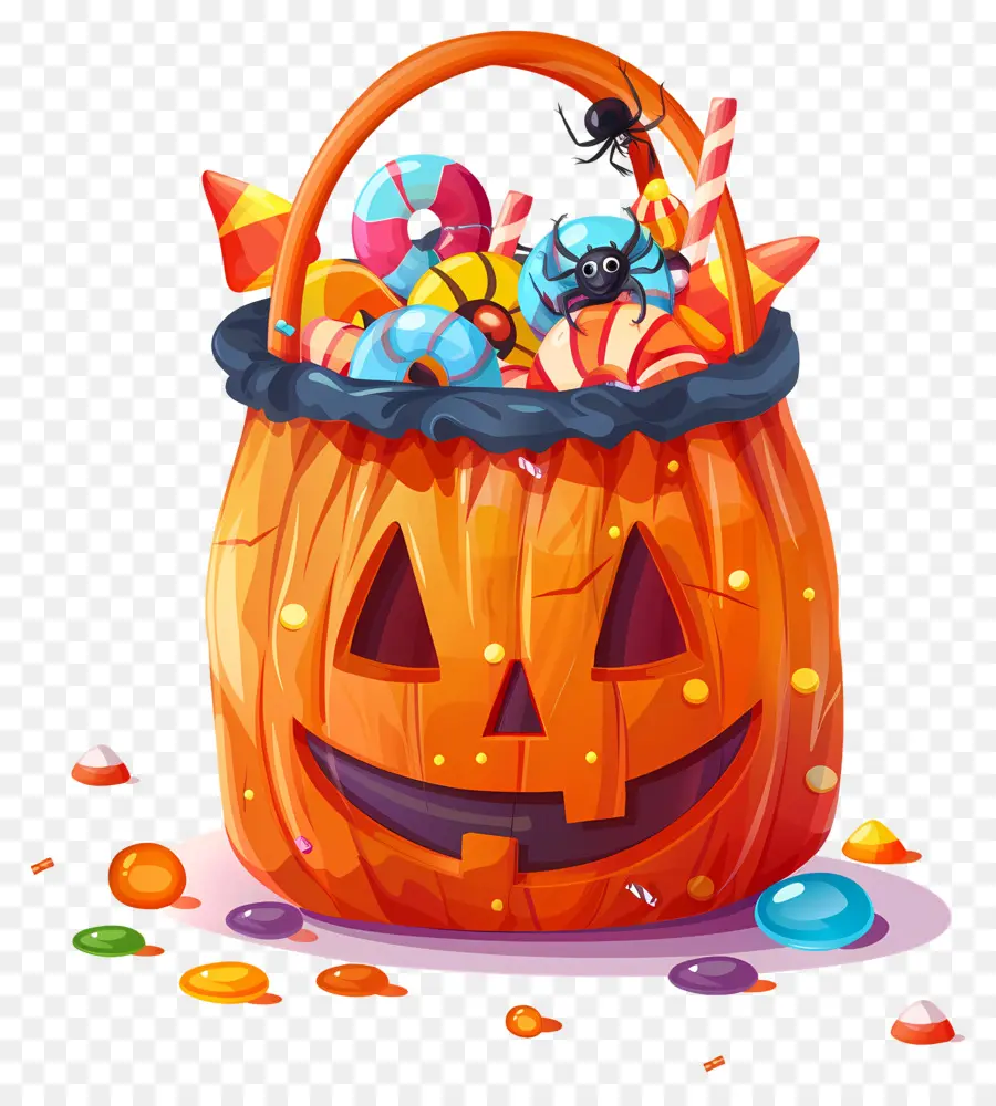 Cesta De Halloween，Doces De Halloween PNG