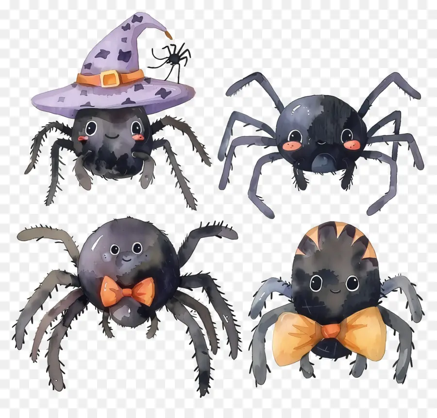 Aranhas De Halloween，Aranhas Fofas PNG