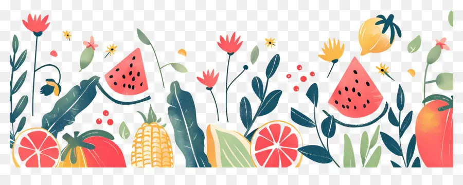 Fundo Alimentar，Frutas E Flores PNG