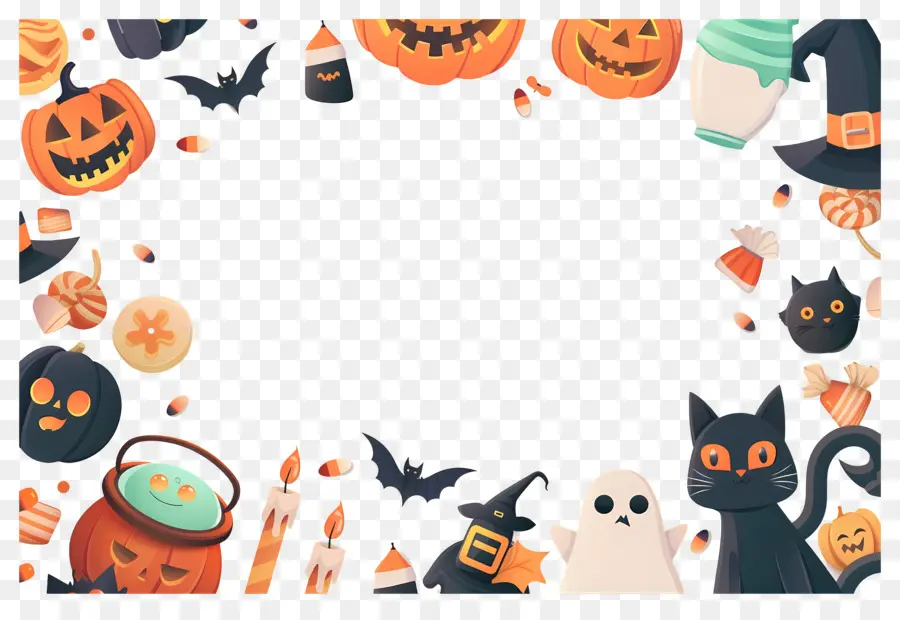 Fundo De Halloween，Moldura De Halloween PNG