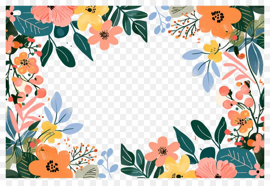 Fundo Floral，Moldura Floral PNG