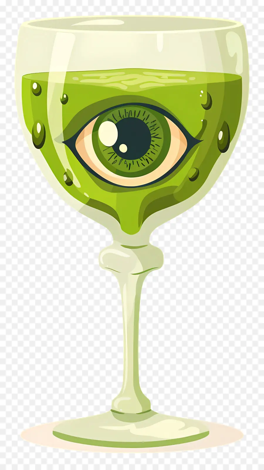 Bebida De Halloween，Bebida Verde Com Globo Ocular PNG