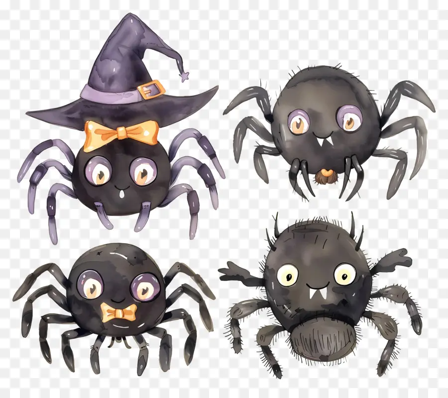 Aranhas De Halloween，Aranhas Fofas PNG