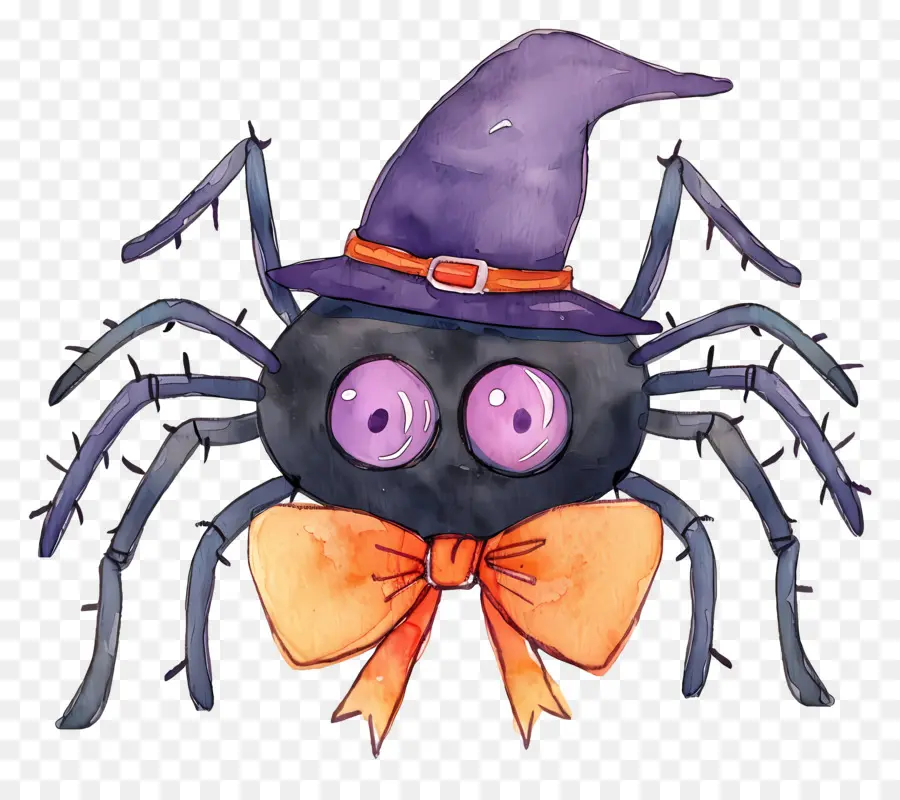 Aranha De Halloween，Aranha Com Chapéu De Bruxa PNG