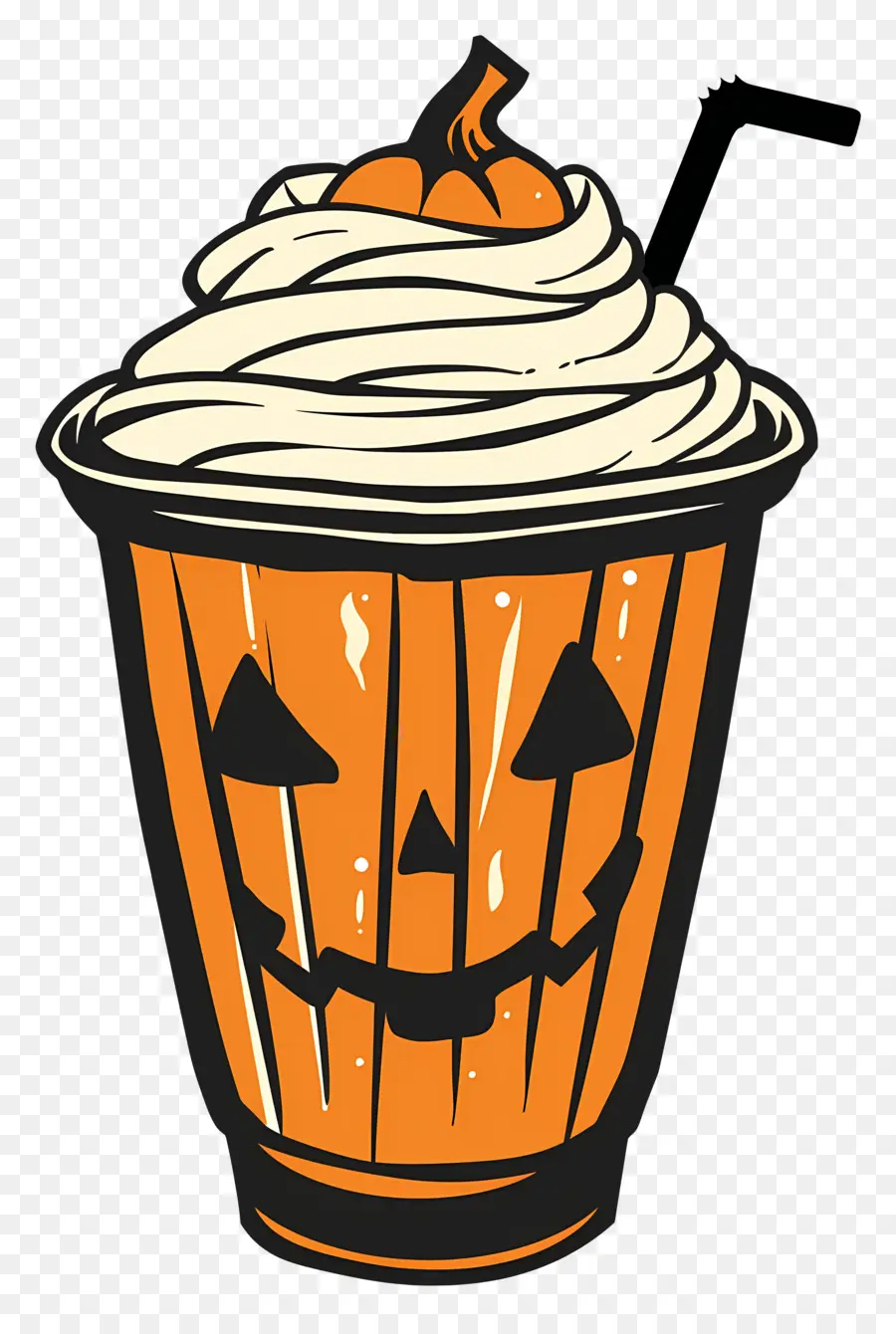 Milk Shake De Halloween，Bebida Com Tema De Abóbora PNG