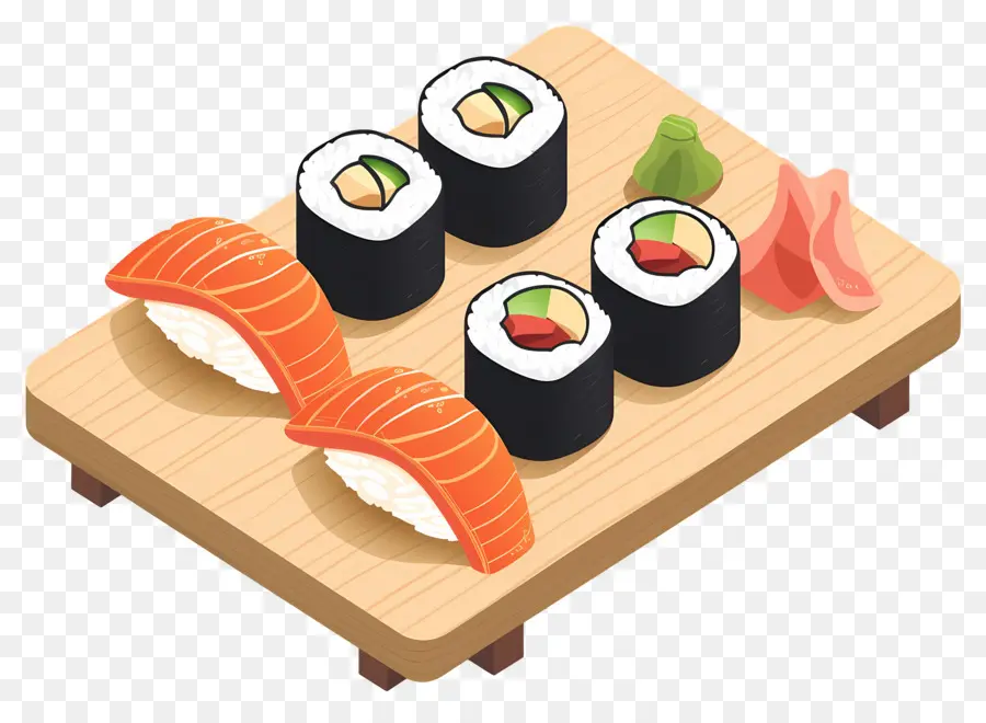 Dia Internacional Do Sushi，Rolinhos De Sushi Na Bandeja PNG