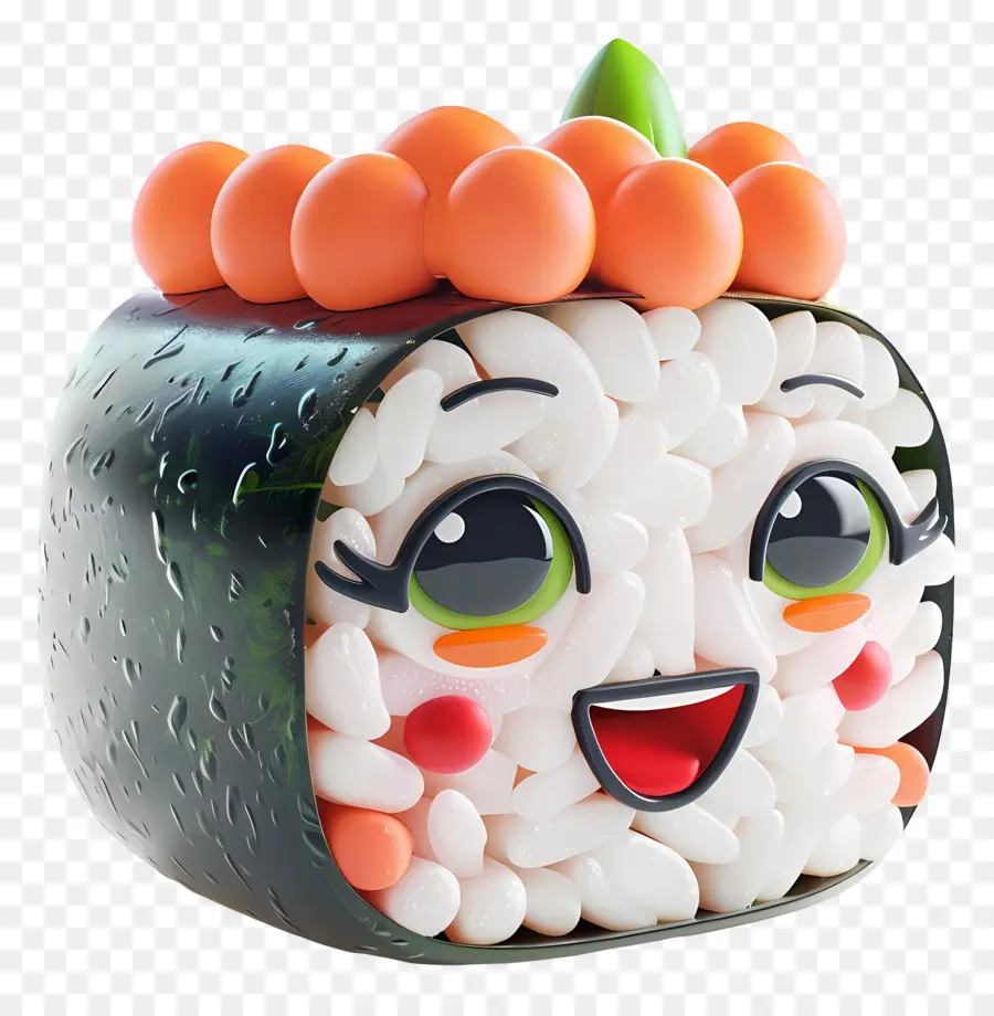 Sushi De Desenho Animado，Rolo De Sushi Feliz PNG