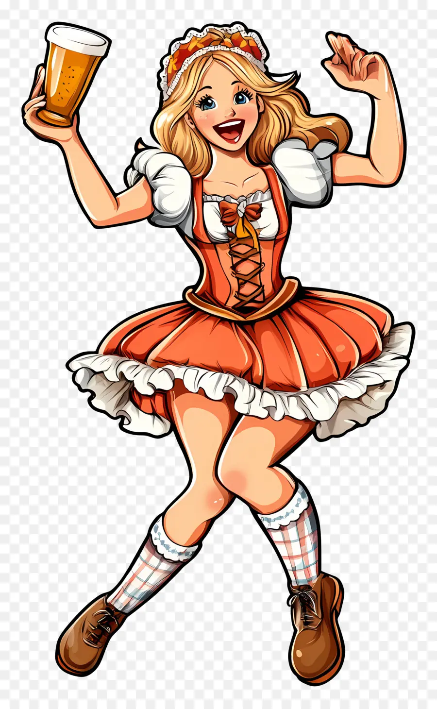 Dançarino Da Oktoberfest，Mulher Em Traje Tradicional PNG