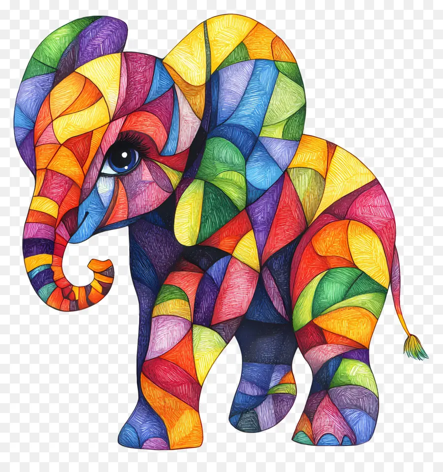 Bebê Elefante，Elefante De Vitral PNG