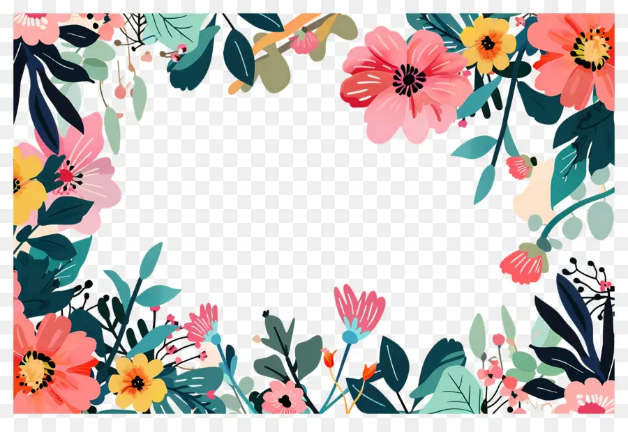 Fundo Floral，Moldura Floral PNG