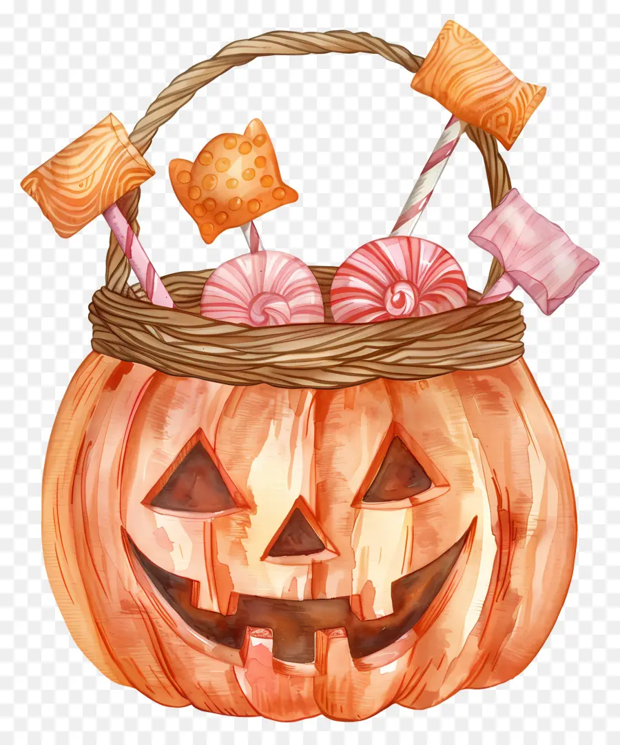 Cesta De Halloween，Cesta De Abóbora PNG