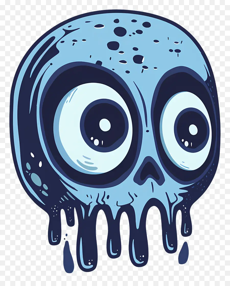 Caveira De Halloween，Caveira Azul PNG