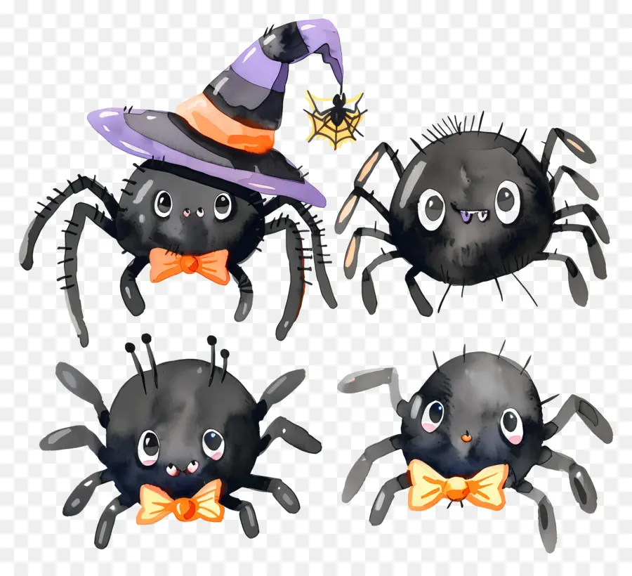 Aranhas De Halloween，Aranhas Fofas PNG