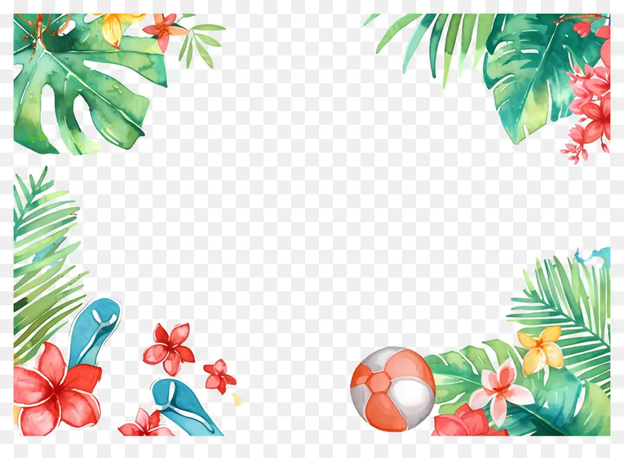 Fundo De Verão，Quadro Tropical PNG