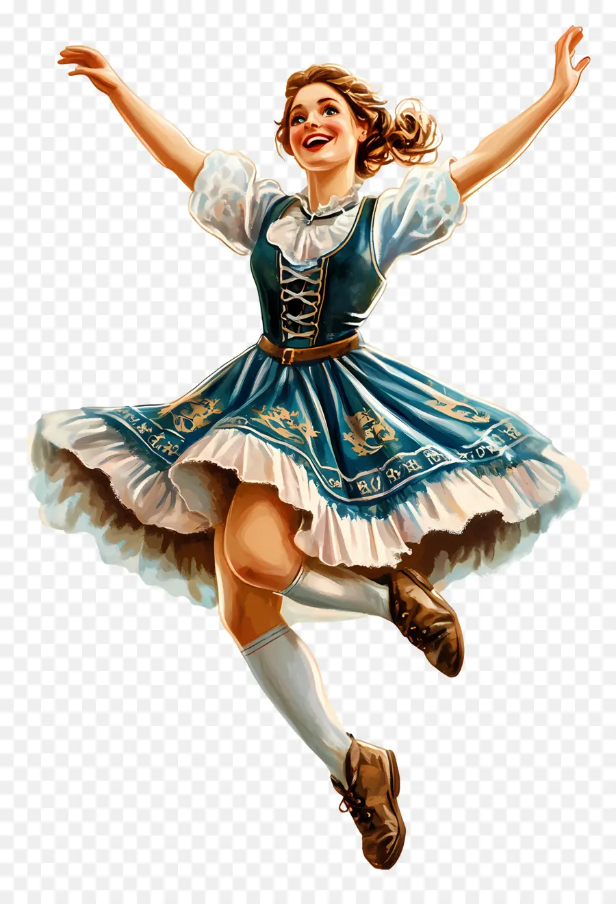 Dançarino Da Oktoberfest，Mulher Em Traje Tradicional PNG