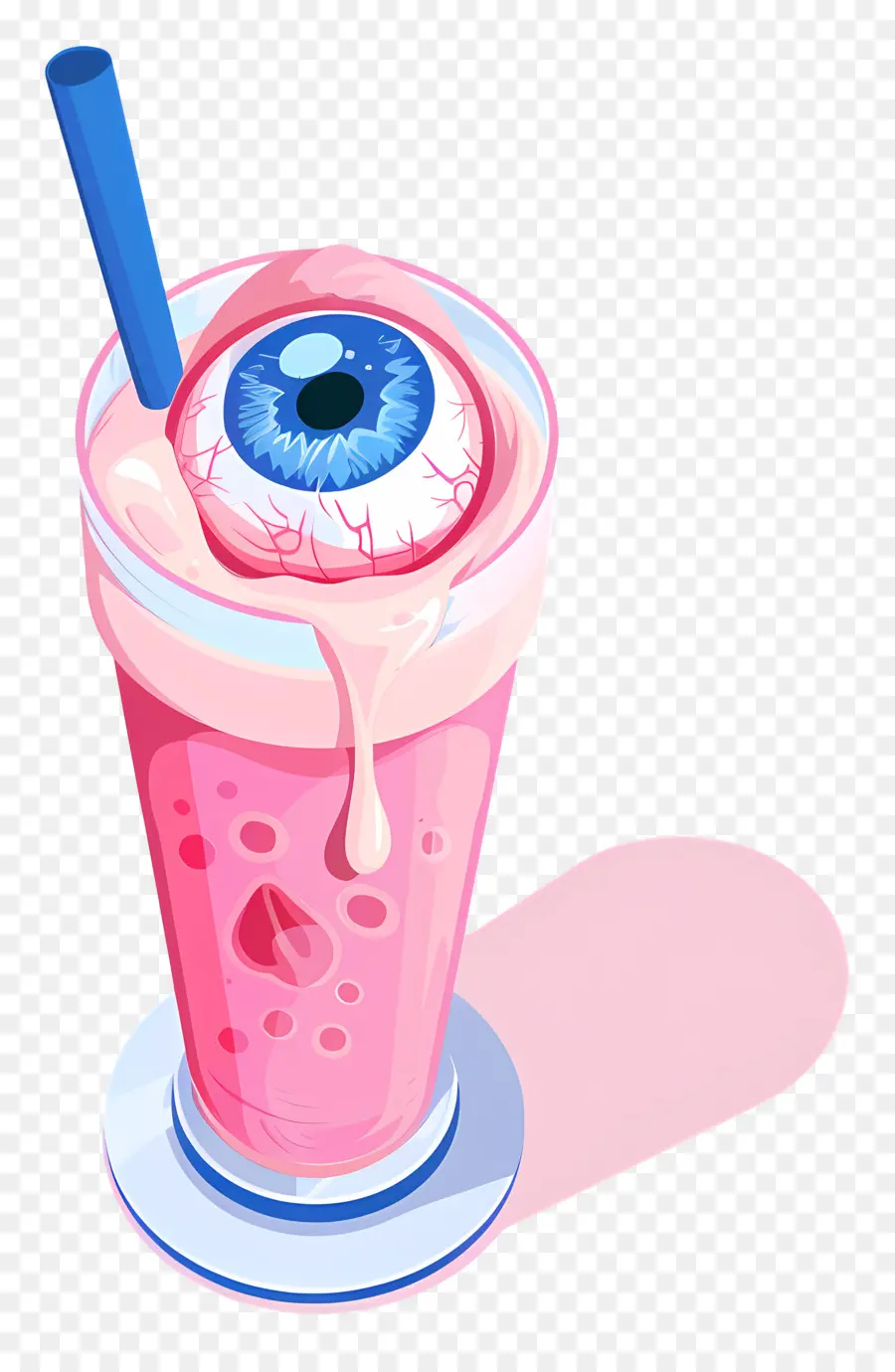 Bebida De Halloween，Smoothie De Globo Ocular Rosa PNG