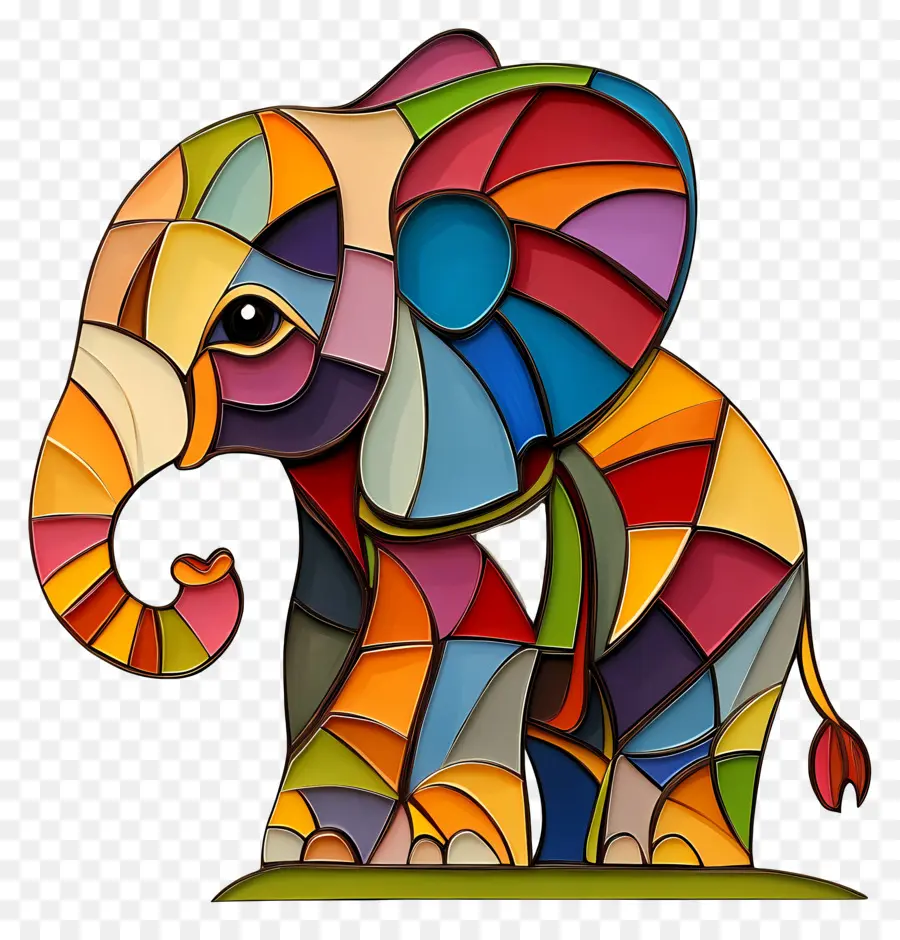 Bebê Elefante，Elefante De Vitral PNG