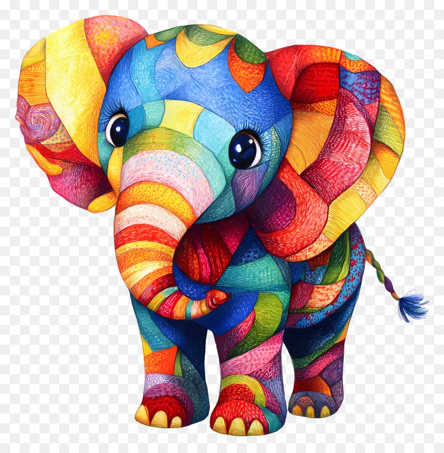 Bebê Elefante，Elefante Colorido PNG