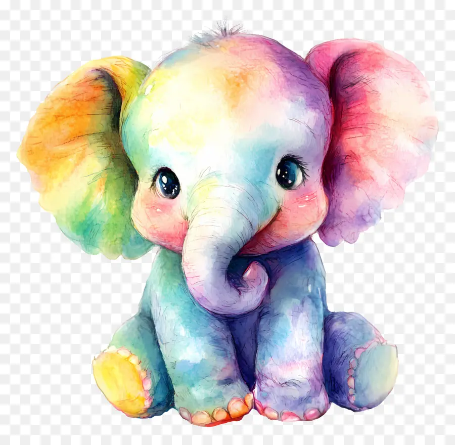 Bebê Elefante，Elefante Colorido PNG