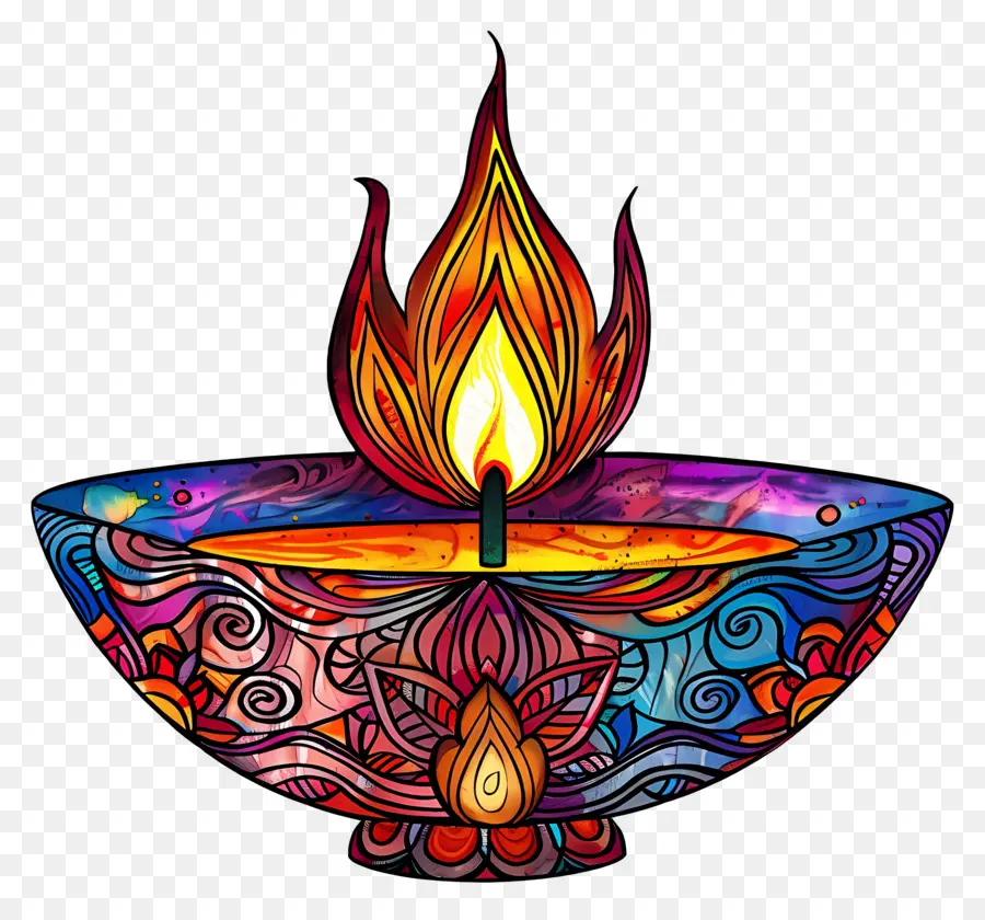 Diwali Diya，Diya Artística PNG