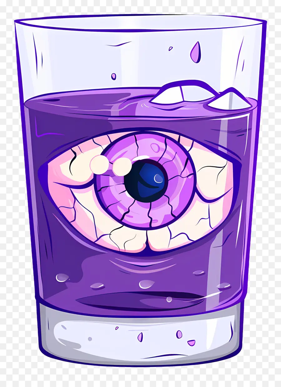 Bebida De Halloween，Bebida De Globo Ocular Roxo PNG