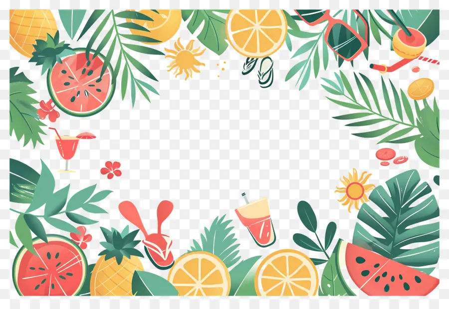 Fundo De Verão，Frutas De Verão PNG