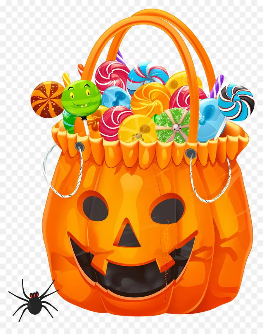 Cesta De Halloween，Cesta De Doces De Abóbora PNG