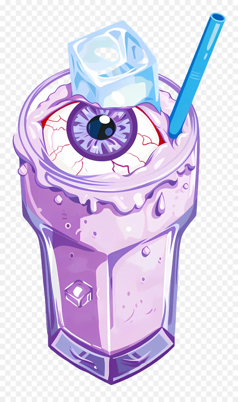 Bebida De Halloween，Smoothie De Globo Ocular De Lavanda PNG