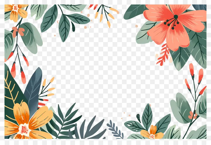 Fundo Floral，Borda Floral PNG